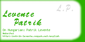 levente patrik business card